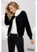 Jacheta sofisticată din tricot negru premium cu aplicatii de perle