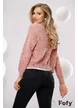 Jacheta sofisticată din tricot roz premium cu aplicatii de perle