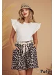 Palarie dama de plaja din paie stil bucket cu esarfa decorativa animal print
