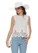 Pantalon dama casual din bumbac elastic albastru cu dungi si curea