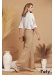 Pantalon dama de in premium supersoft bej cu buzunare laterale 