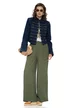 Pantalon dama de vara larg din vascoza premium olive