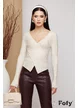 Pantalon dama din piele ecologica bordo conic despicat pe picior