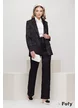 Pantalon dama elegant negru din jacquard satinat premium