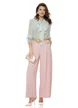 Pantalon dama elegant roz premium wide cu pense curea inclusa