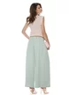 Pantalon dama elegant verde menta premium wide cu pense curea inclusa