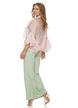 Pantalon dama elegant vernil wide cu buzunare si curea
