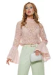 Pantalon dama elegant vernil wide cu buzunare si curea
