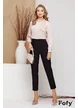 Pantalon dama office negru elegant cu talie inalta  cu pense de cambrare