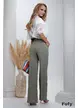 Pantalon dama office olive larg din material premium plin cu cadere si curea inclusa