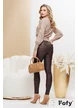 Pantalon dama piele ecologica maro elastic cu efect push up