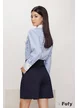 Pantalon dama scurti office premium din bumbac bleumarin usor elastic