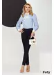 Pantaloni dama bleumarin Fofy conici din material premium usor elastic cu buzunare la spate