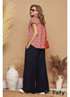 Pantaloni dama de in premium bleumarin cu buzunare laterale si elastic in talie