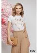 Pantaloni dama de vara plisati bej cu elastic in talie si cordon