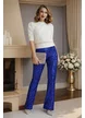 Pantaloni de ocazie  Fofy evazati din catifea albastru royal cu paiete premium