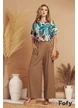 Pantaloni de vara din in bej premium supersoft cu betelie lata pense si buzunare laterale