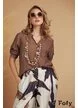 Pantaloni de vara din saten supersoft imprimeu boho cu bordura stilizata