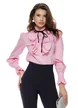 Pantaloni eleganti Fofy bleumarin cu talie inalta usor elastici si betelie lata