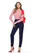 Pantaloni Fofy bleumarin conici cu talie inalta 