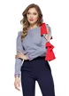 Pantaloni Fofy bleumarin conici cu talie inalta 