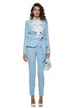 Pantaloni Fofy dama baby blue cu talie inalta si croi conic