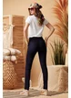 Pantaloni Fofy dama bleumarin premium cu talie medie si nasturi cu aurii navy