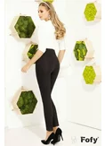 Pantaloni Fofy negrii conici cu talie inalta din bumbac usor elastic si betelie lata picture - 2