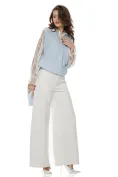 Blugi dama wide premium cloud dancer 2026 elastic cu buzunre baby blue cu strassuri picture - 5