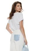 Blugi dama wide premium cloud dancer 2026 elastic cu buzunre baby blue cu strassuri picture - 9