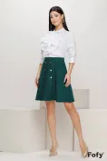 Camasa dama alba eleganta cu jabou plisat si funda din bumbac 100% picture - 5