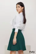 Camasa dama alba eleganta cu jabou plisat si funda din bumbac 100% picture - 6