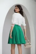 Fusta eleganta clos Fofy verde cu buzunare laterale picture - 2