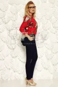 Pantalon bleumarin cu talie înaltă picture - 2