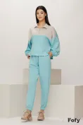 Trening dama de primavara turcoaz cu bej din material supersoft picture - 1