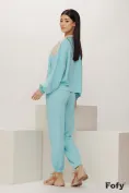 Trening dama de primavara turcoaz cu bej din material supersoft picture - 2