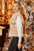 Vesta dama cojoc cu broderie traditionala bej picture - 3