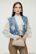 Vesta dama  din blug cu broderie premium  picture - 1