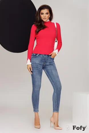 Blugi dama premium talie medie elastici cu efect push-up