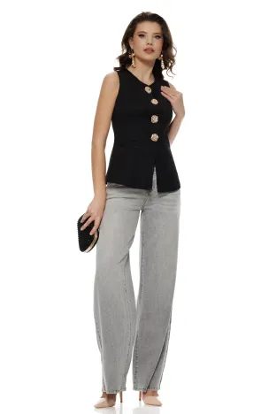 Blugi dama wide premium water gri fashion trend 2026 supersoft