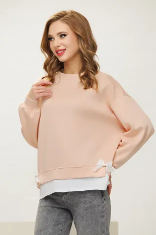 Hanorac dama casual roz din bumbac supersoft