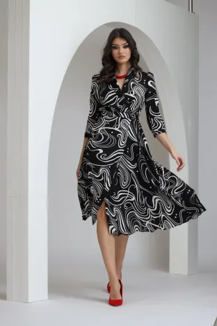 Rochie eleganta premium petrecuta imprimeu grafic
