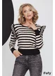 Pulover dama in dungi din tricot premium cu volanase