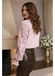 Pulover dama premium lila cu maneci din dantela si mansete late cu volanas