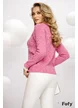 Pulover dama premium roz cu detalii dantelate la gat si la manecii