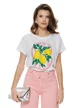 Tricou dama alb premium imprimeu Amalfi roz