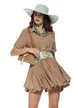 Rochie casual din vascoza bej stil camasa si fustita cu volane