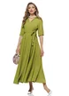 Rochie casual petrecuta stil camasa cu buzunare laterale din vascoza fistic
