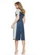 Rochie casual premium de blug cu insertii de bumbac gri 