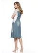 Rochie casual premium de blug cu insertii de bumbac si dantela alba